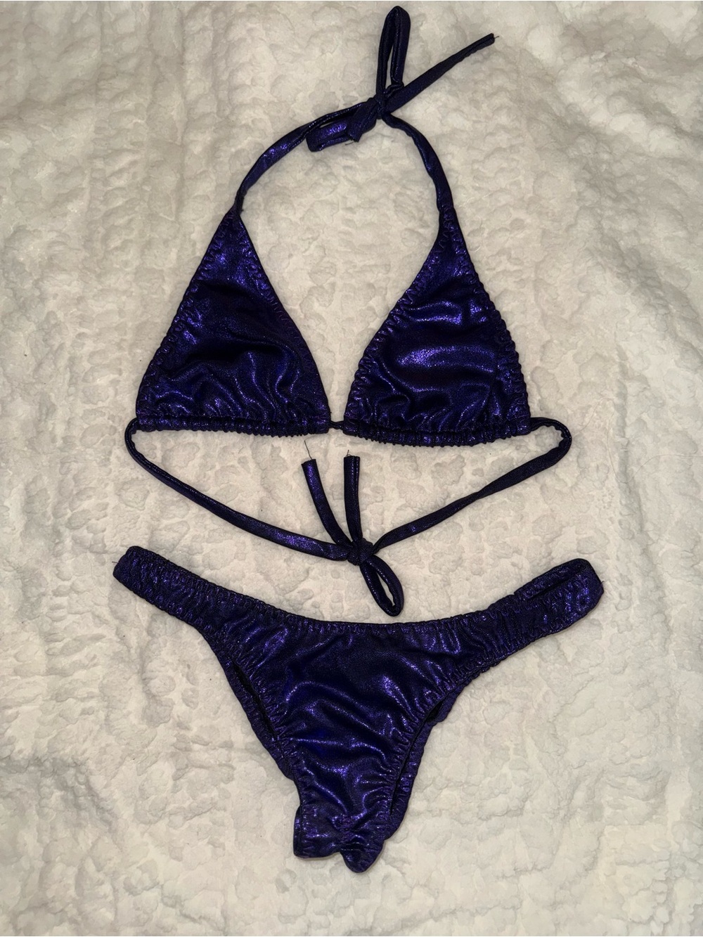 Adjustable Triangle Bikini Set in Deep Purple